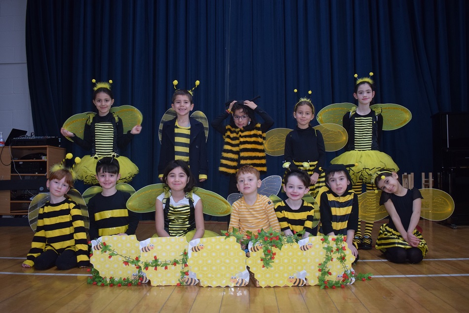 students dressed as bees