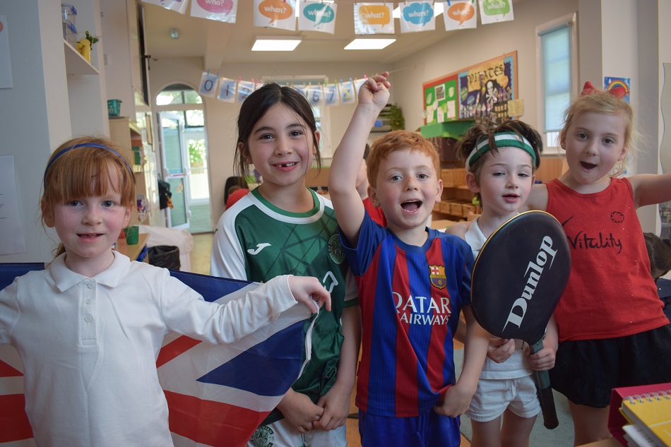 Students in sports gear