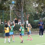 students playing netball