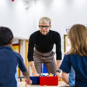 teacher talking to the students