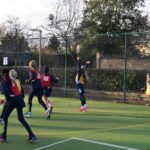 students playing netball