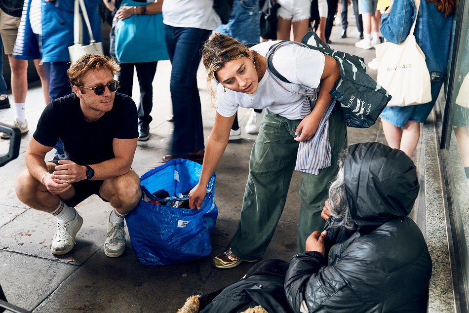 students helping in a charity initiative