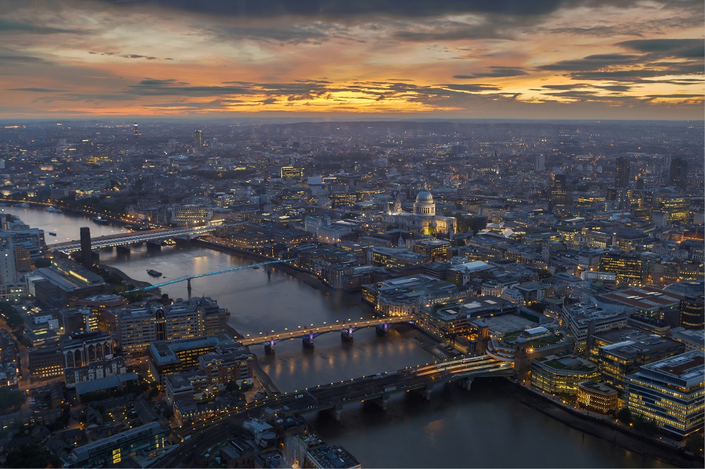 sunset view of London